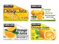 Costco Kirkland Brand Orange Juice Labels